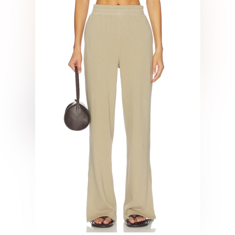 Nation LTD- Wide-Leg Split Hem Pull-On Pants in Light Beige - Picture 3 of 12